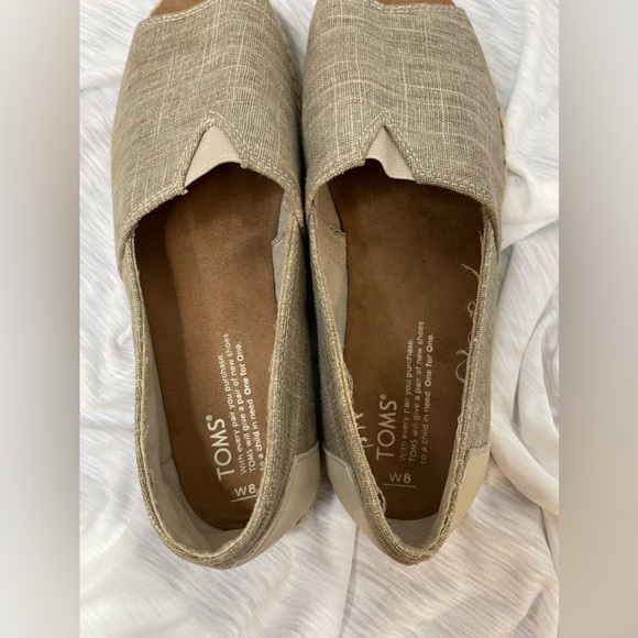 TOMS Alpargata Open Toe Canvas Flats - Picture 8 of 8